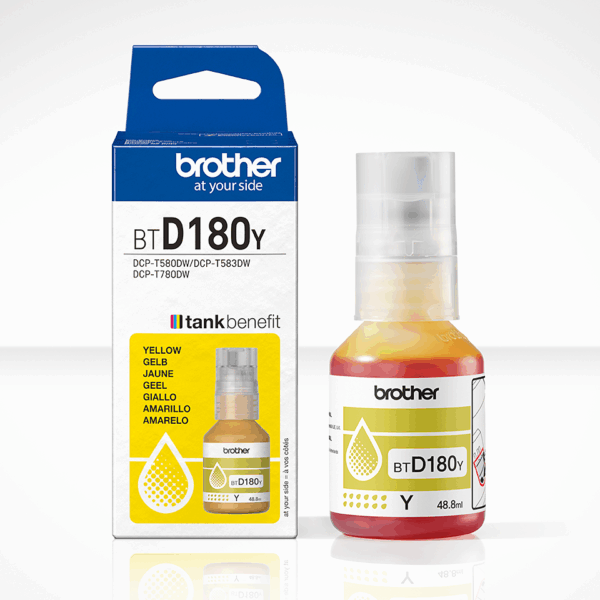 Bouteille Encre | BROTHER BTD180Y - Jaune | (5000 pages)